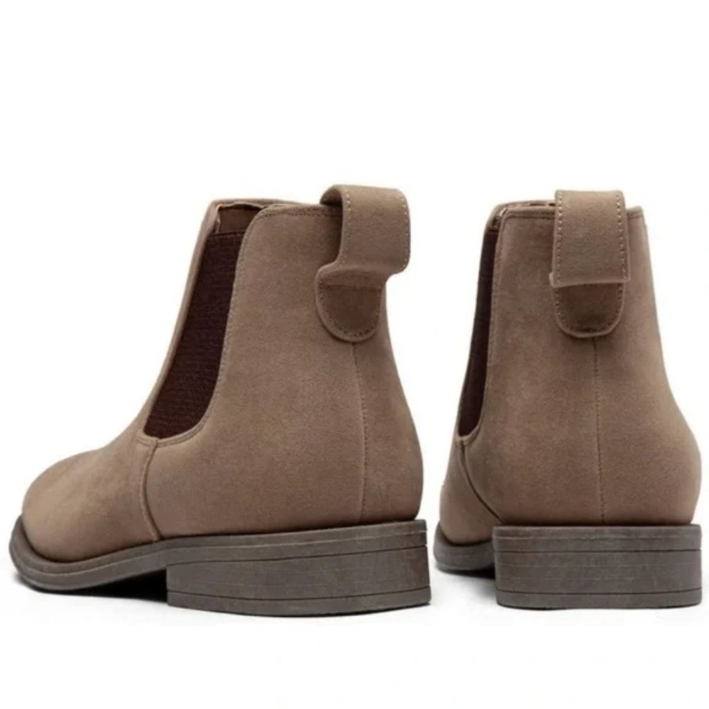 New Men's Chelsea Boots Casual Suede Fall Ankle Boots Simple, Mushroom - Picture 6 of 10